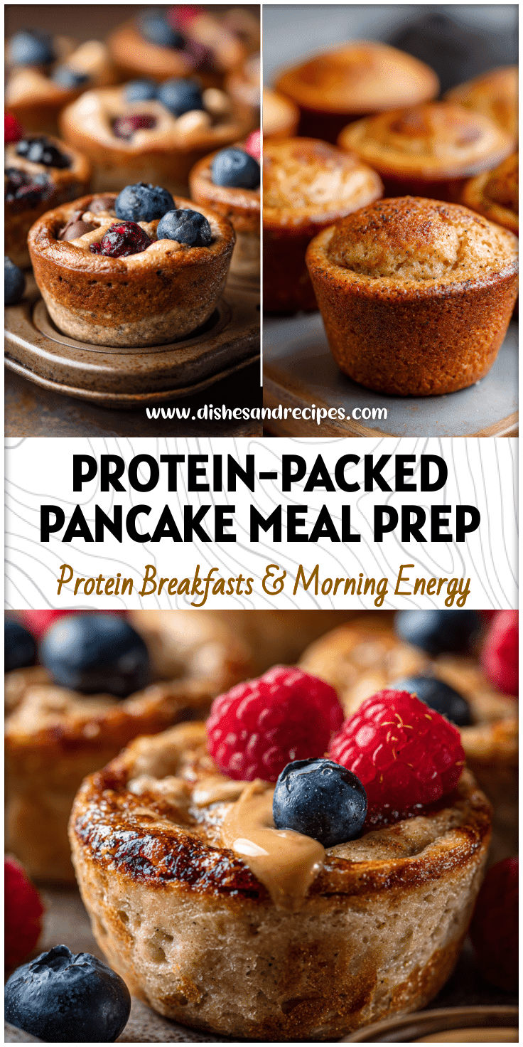 Golden Pancake Muffins Protein bites on a baking tray showing a Healthy But Filling Breakfast idea with Easy Meals With Protein and Prep Recipes appeal.